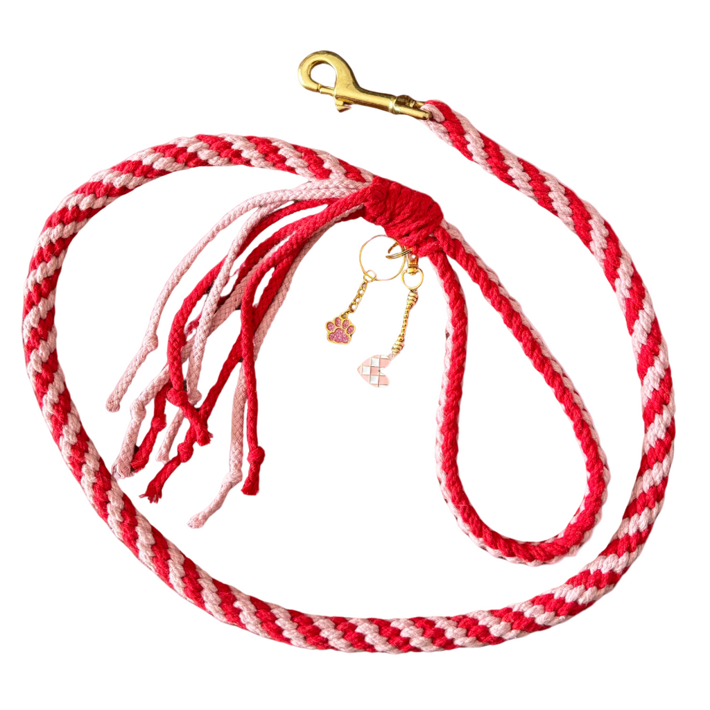 Rosa och Rött Handgjord Koppel